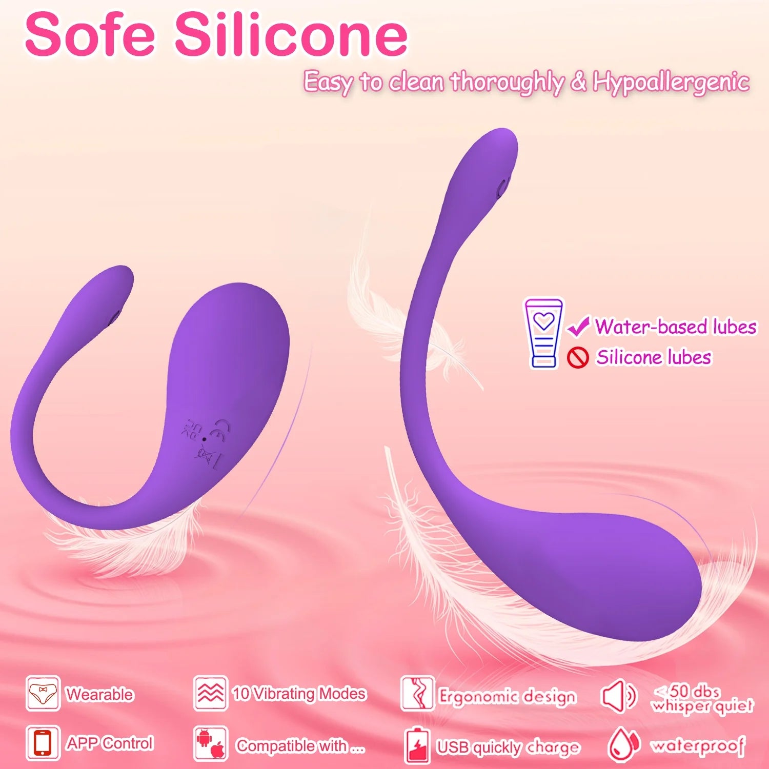 Bluetooth Wearable Vibrating Panty - APP Remote Control Vibrator for Ultimate Pleasure & Intimacy for Women and Couples