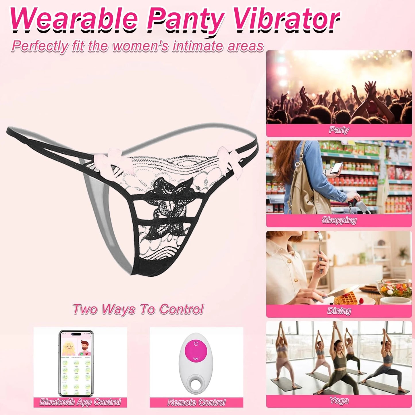 Ultimate Bluetooth Wearable Vibrating Panty - Waterproof Silicone Mini Stimulator with 11 Vibrating Modes for Couples' Pleasure