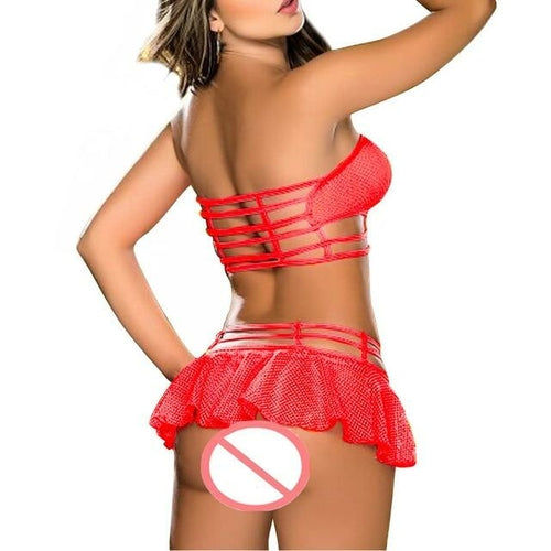 EP 1Set Women Sexy Lingerie Corset Babydoll G-string Push Up Top - Tickle My Pickle 