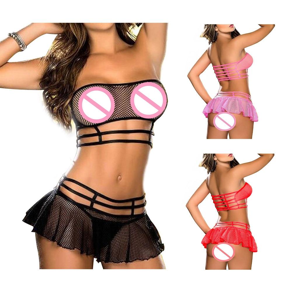 EP 1Set Women Sexy Lingerie Corset Babydoll G-string Push Up Top - Tickle My Pickle 