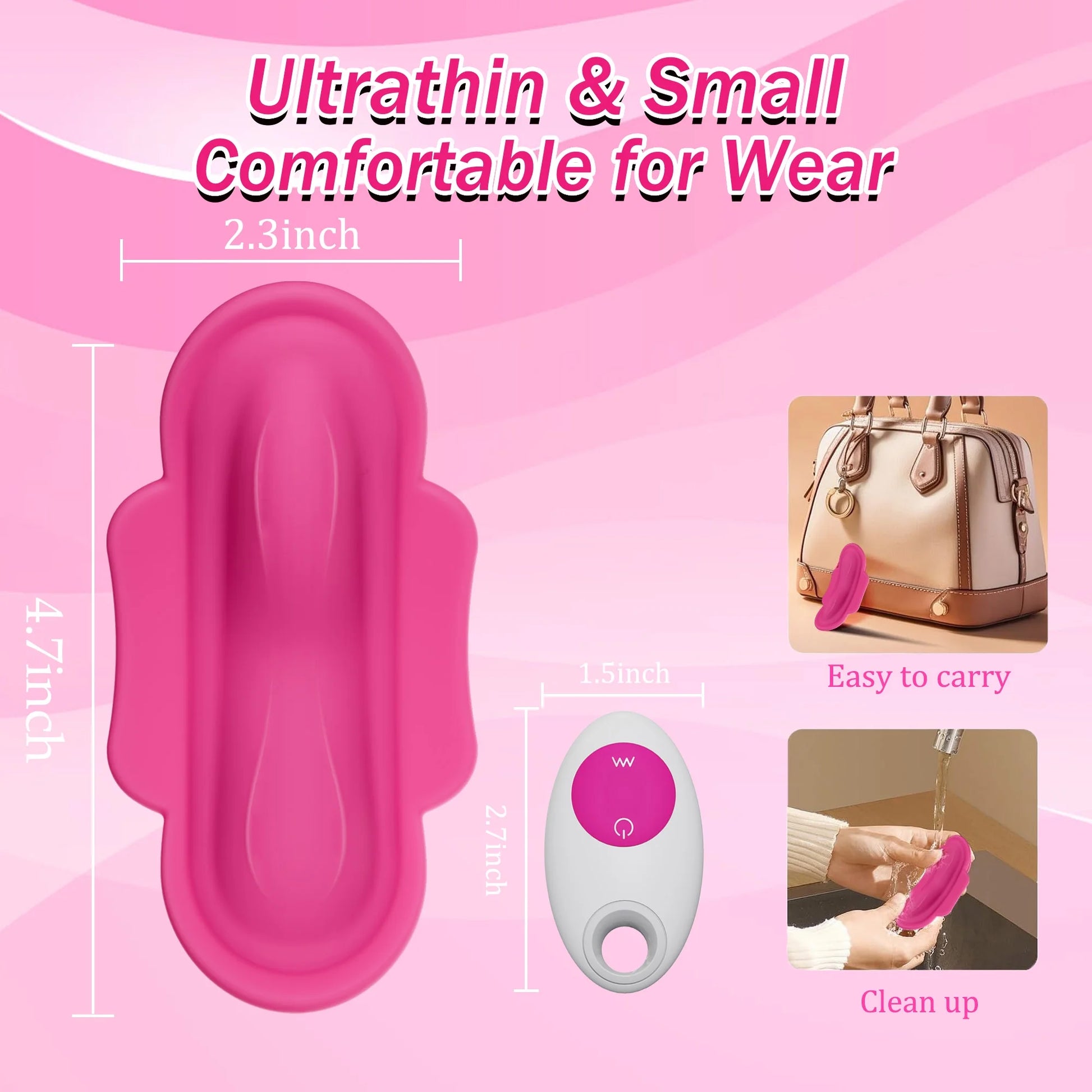 Ultimate Bluetooth Wearable Vibrating Panty - Waterproof Silicone Mini Stimulator with 11 Vibrating Modes for Couples' Pleasure