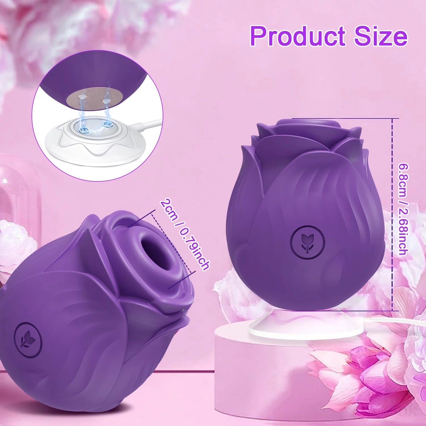 Sensational Purple Rose Sucking Vibrator for Women – Intimate Pleasure Toy for Couples