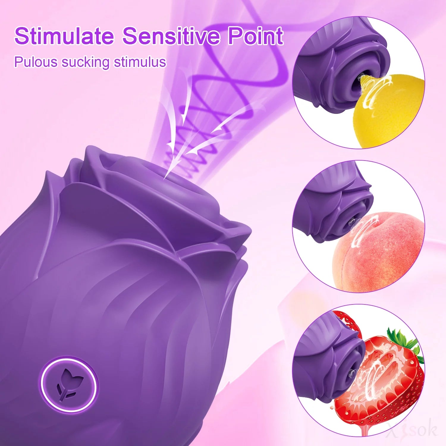 Sensational Purple Rose Sucking Vibrator for Women – Intimate Pleasure Toy for Couples