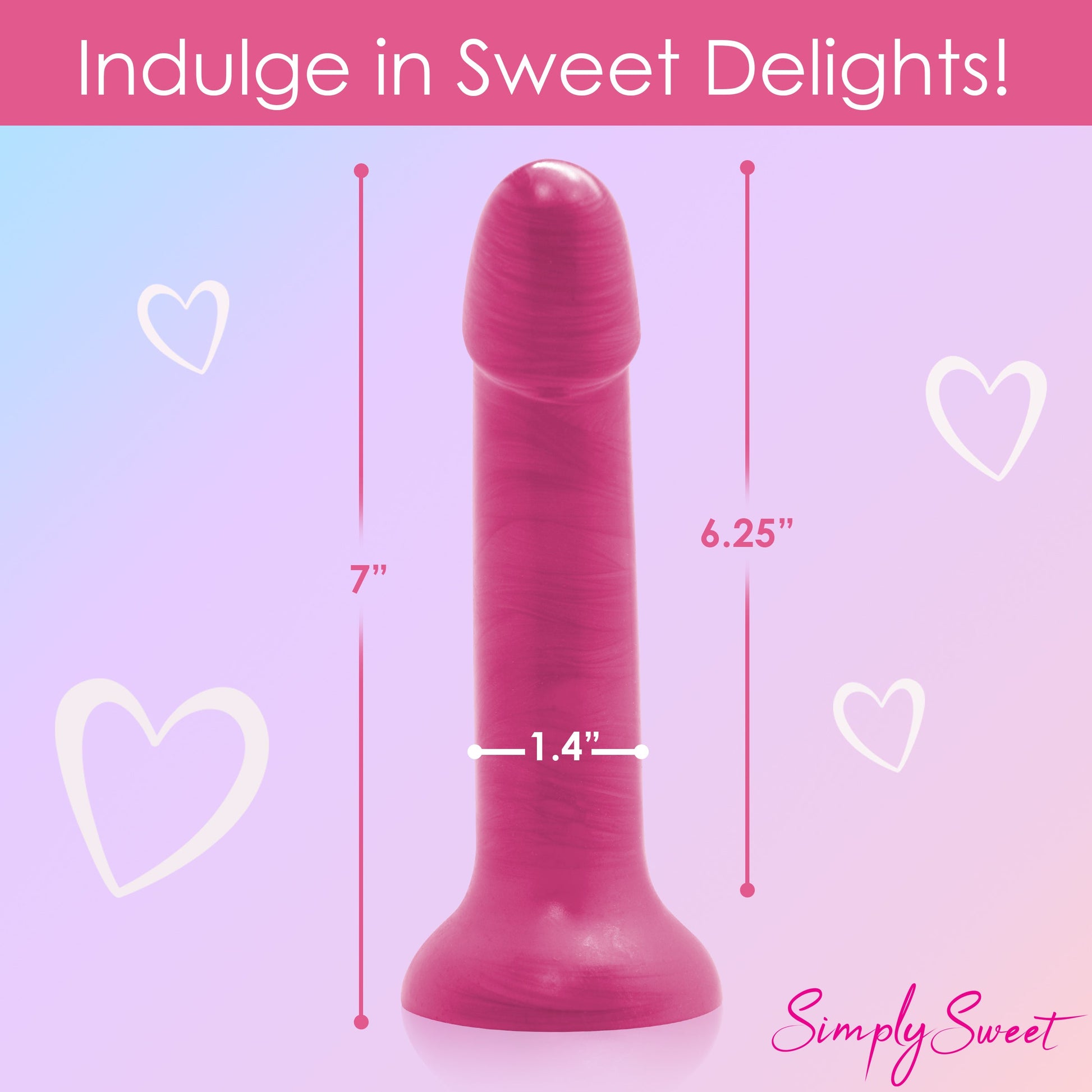 7" Metallic Silicone Dildo - Pink - Tickle My Pickle 