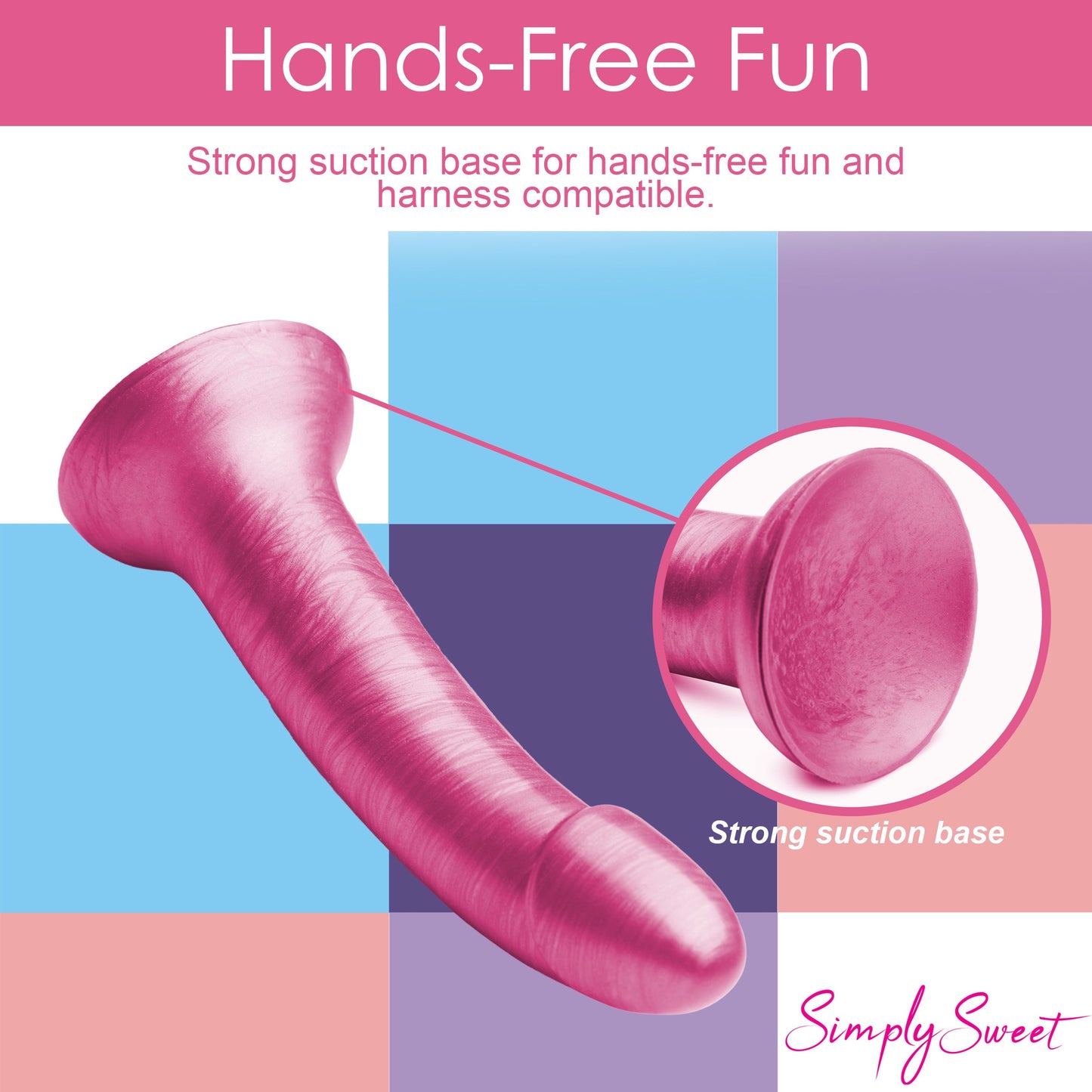 7" Metallic Silicone Dildo - Pink - Tickle My Pickle 