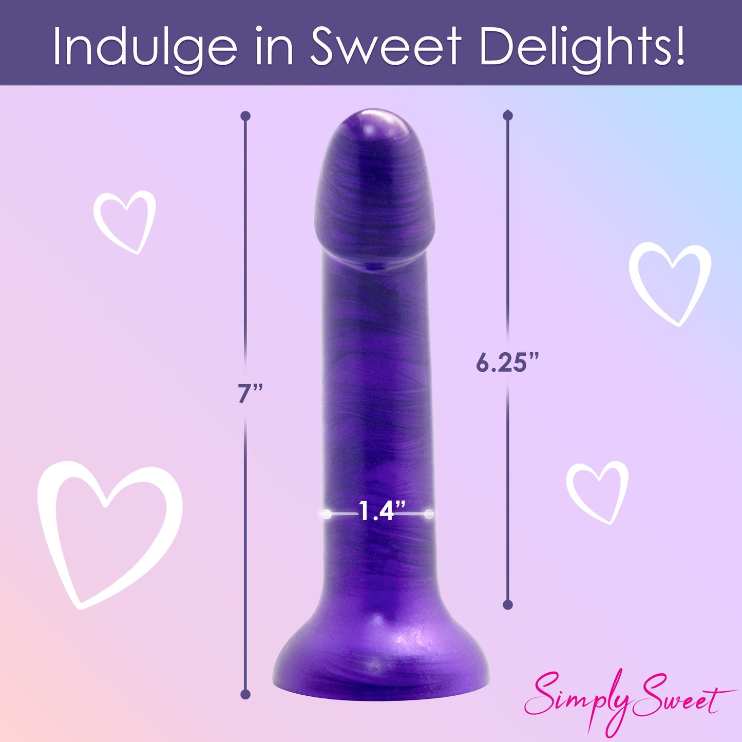 7" Metallic Silicone Dildo - Purple - Tickle My Pickle 