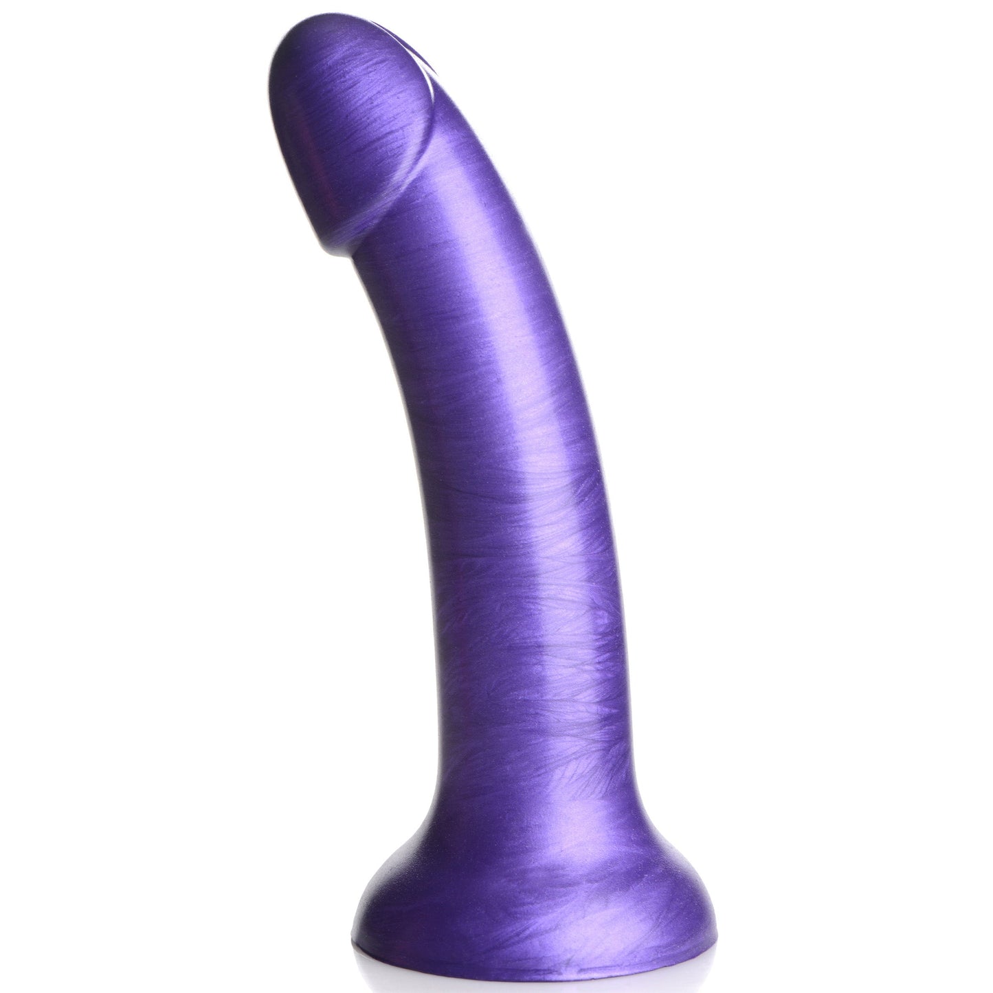 7" Metallic Silicone Dildo - Purple - Tickle My Pickle 