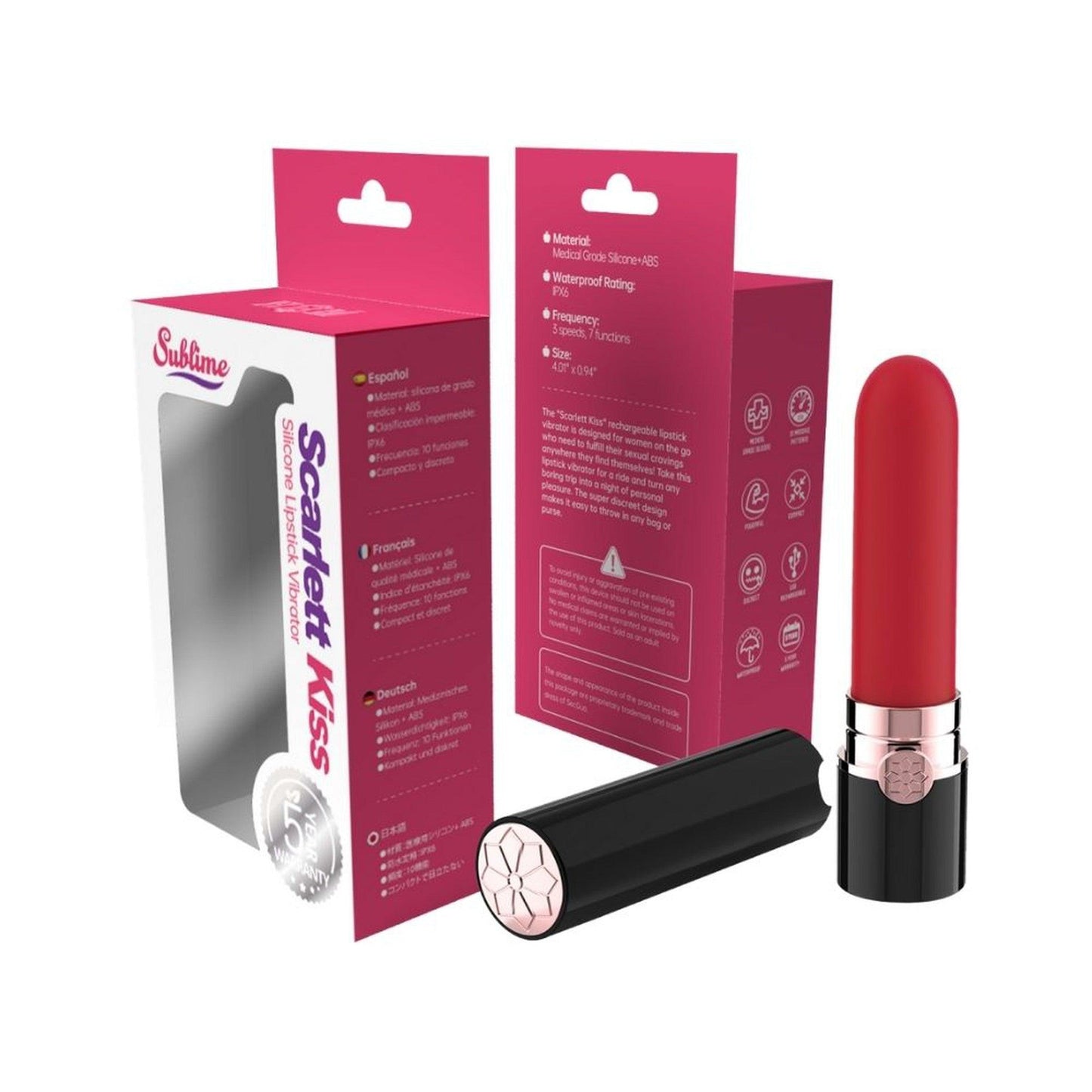 Scarlett Kiss Silicone Lipstick Vibrator - Tickle My Pickle 