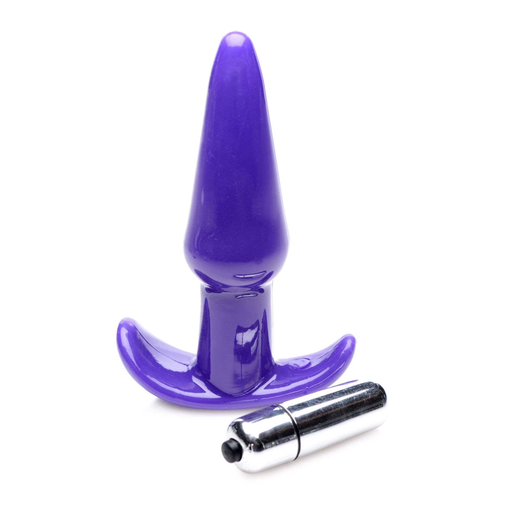 Smooth Vibrating Anal Plug - Purple - Tickle My Pickle 