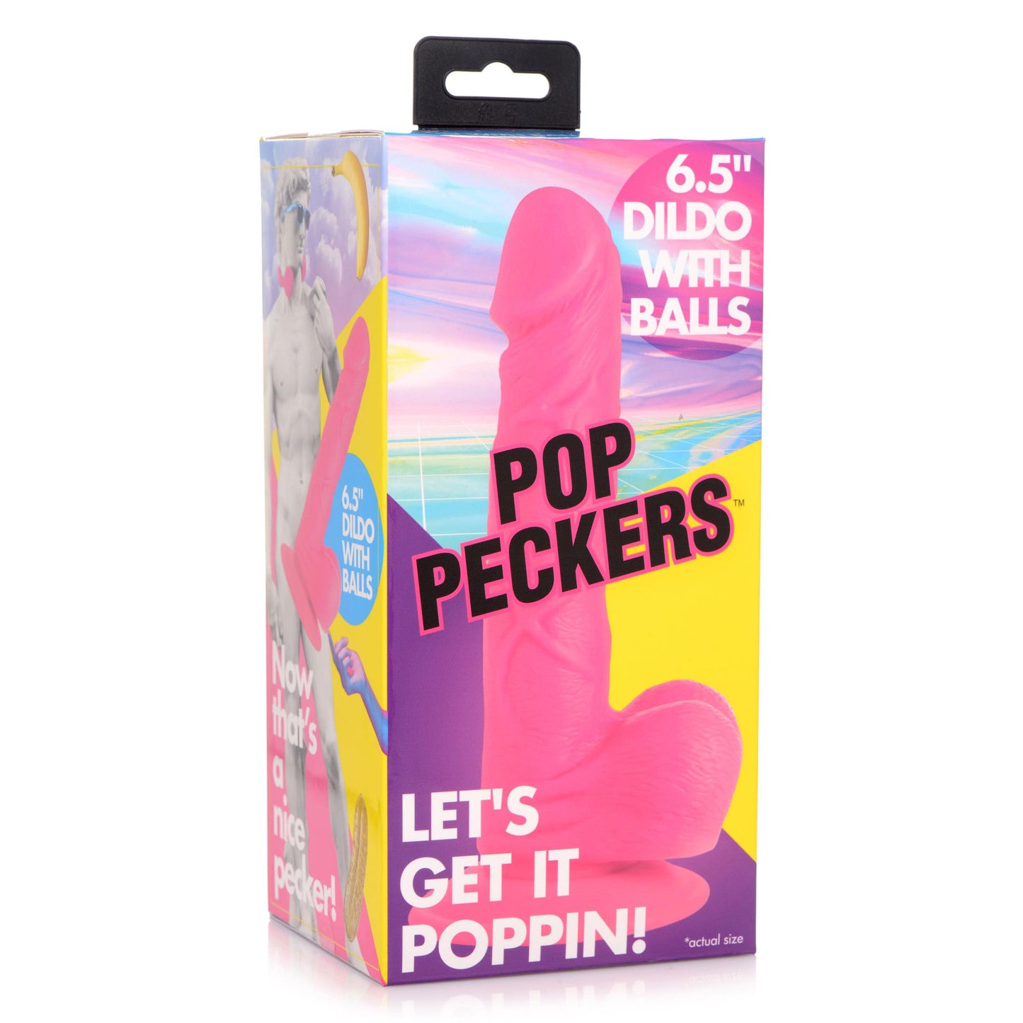 6.5" Dildo with Balls - Pink - Tickle My Pickle 