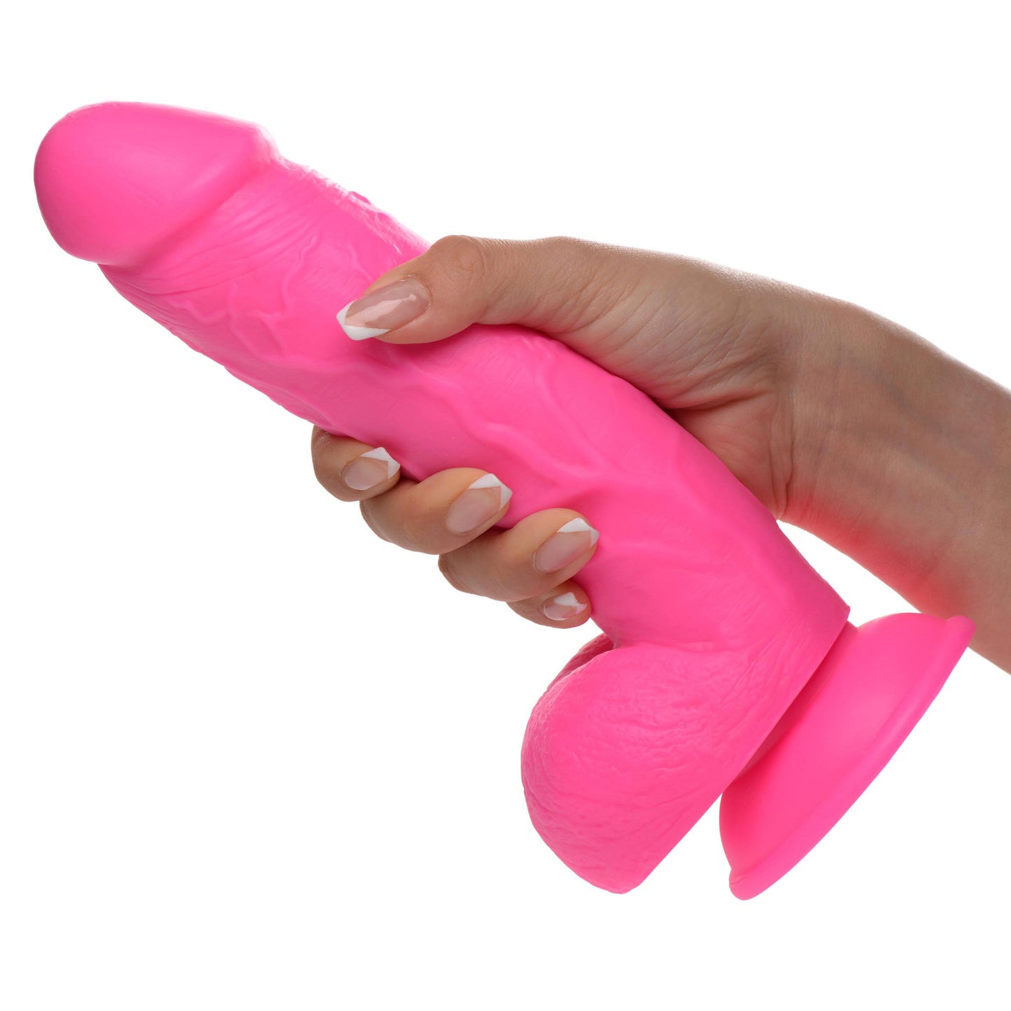 8.25" Dildo with Balls - Pink - Tickle My Pickle 