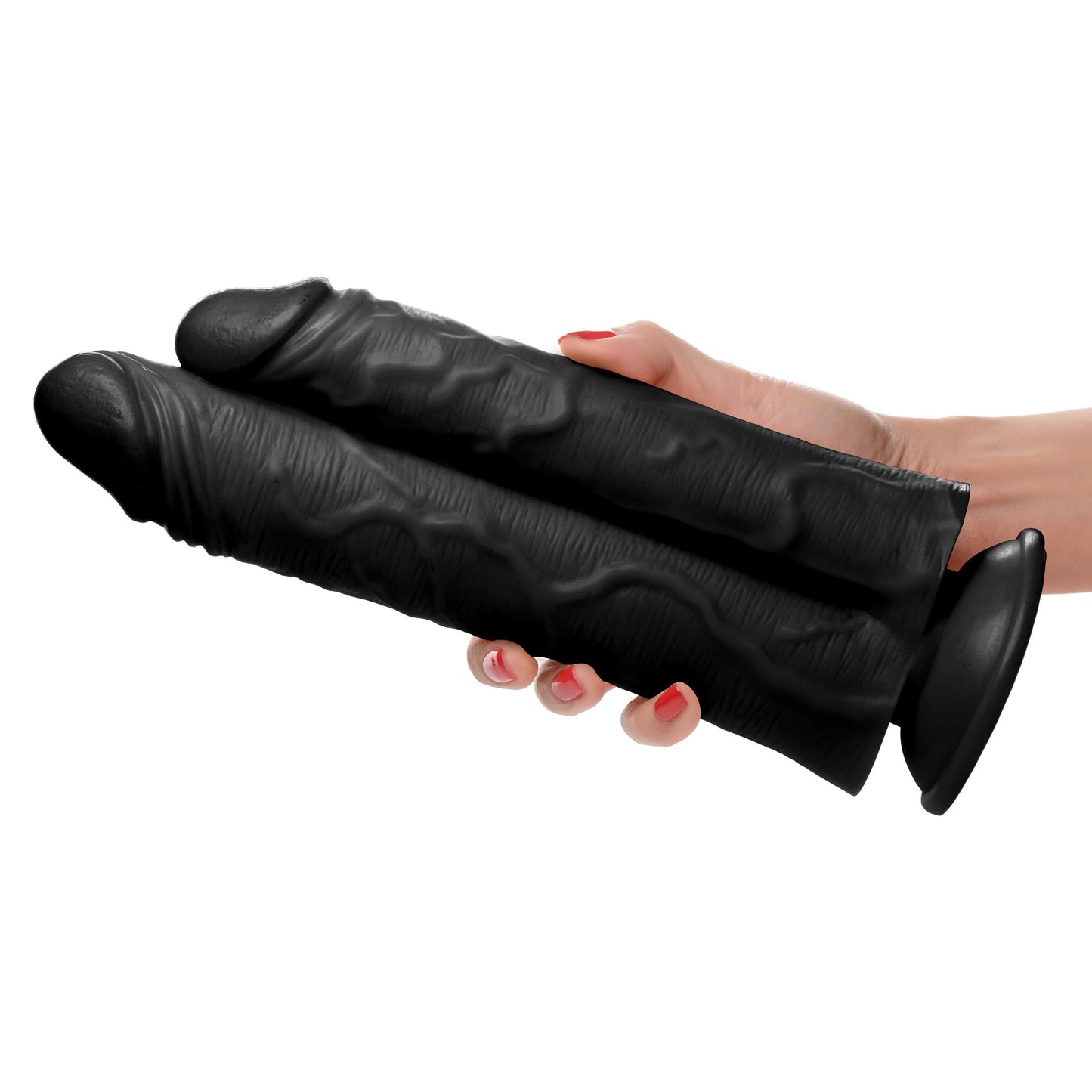 Double Stuffer 10" Double Pecker Dildo - Black - Tickle My Pickle 