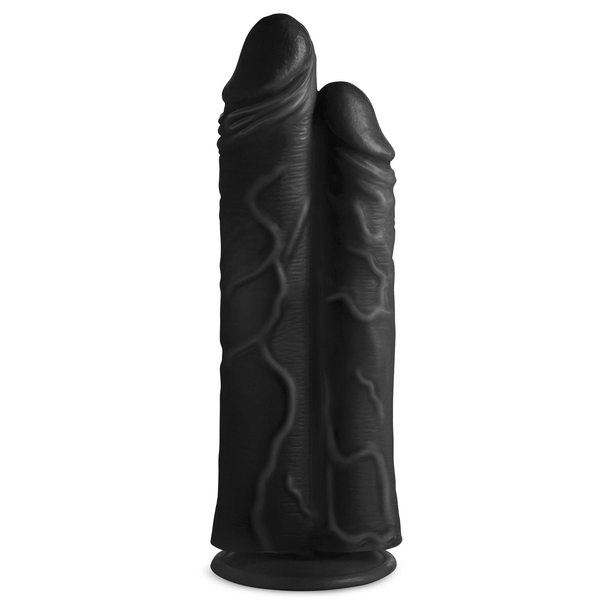 Double Stuffer 10" Double Pecker Dildo - Black - Tickle My Pickle 