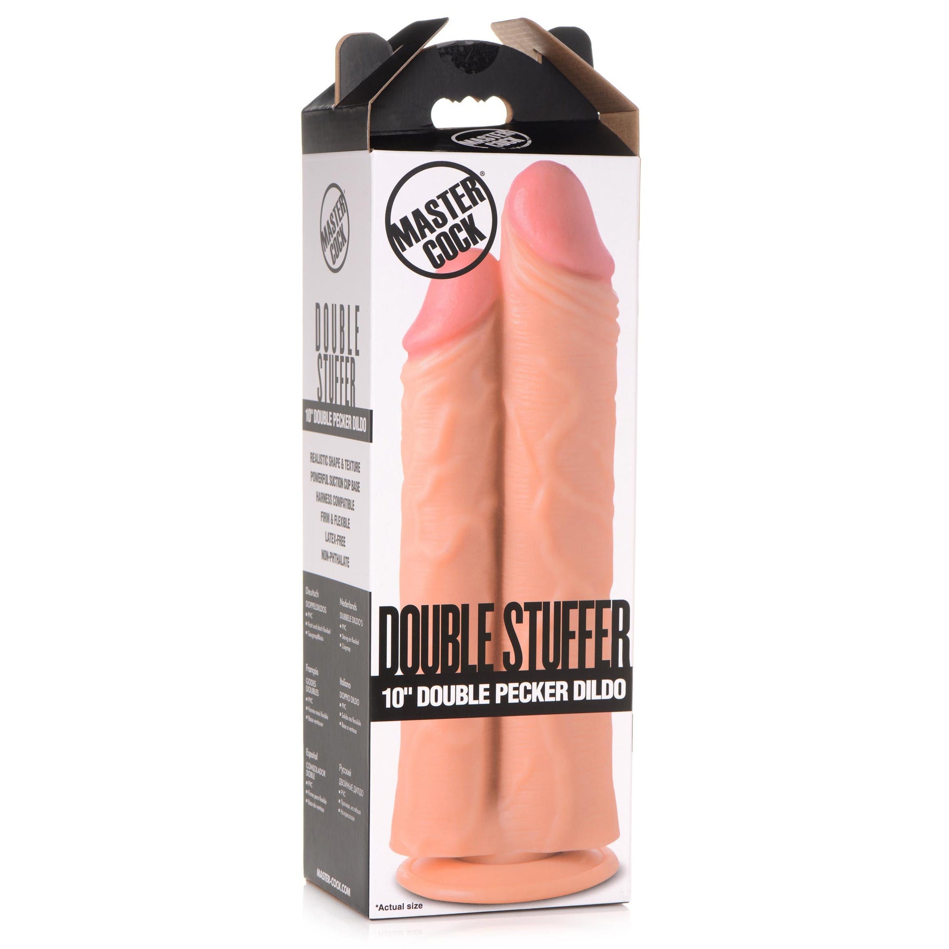 Double Stuffer 10" Double Pecker Dildo - Light - Tickle My Pickle 