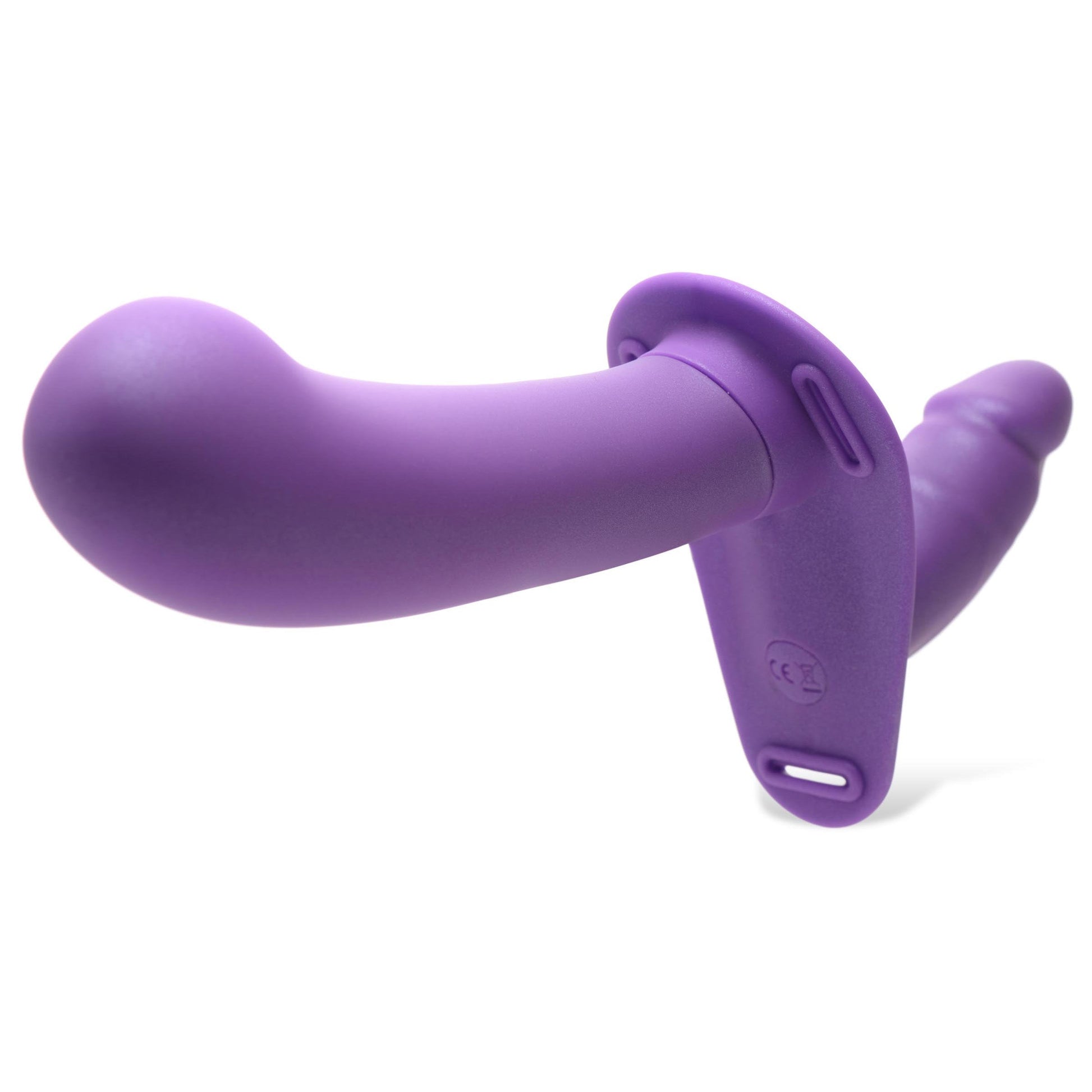 28X Double Diva 2" Double Dildo w- Harness & Remote - Purple - Tickle My Pickle 