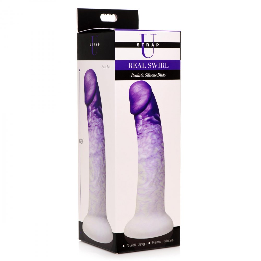 Real Swirl Realistic Silicone Dildo - Purple - Tickle My Pickle 