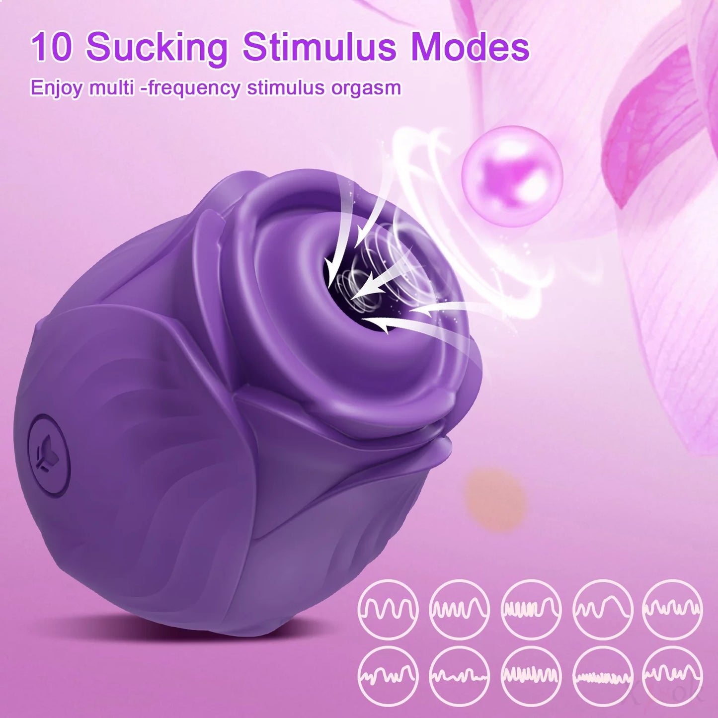 Sensational Purple Rose Sucking Vibrator for Women – Intimate Pleasure Toy for Couples