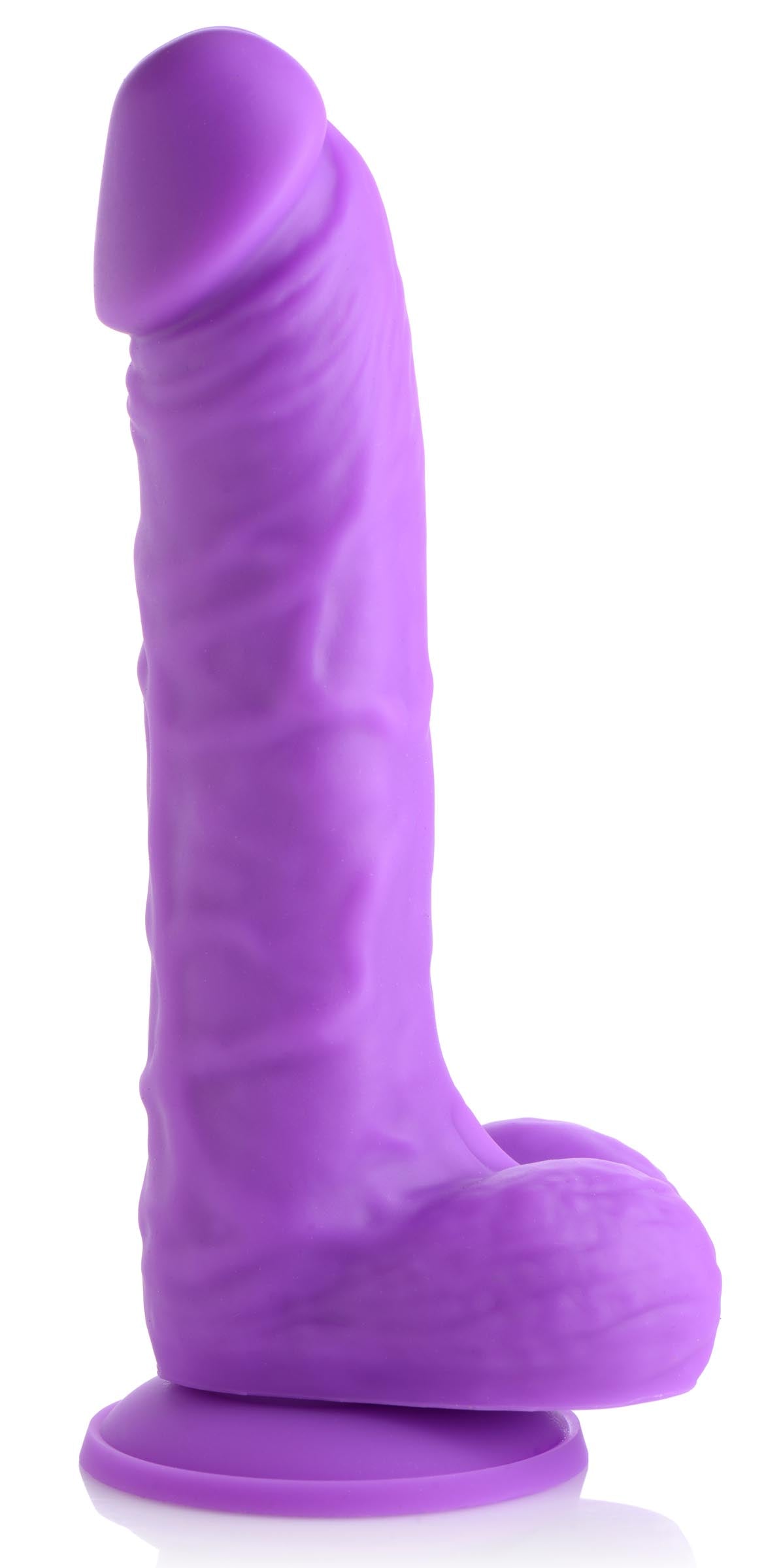 7" Silicone Dildo with Balls - Grape - Tickle My Pickle 