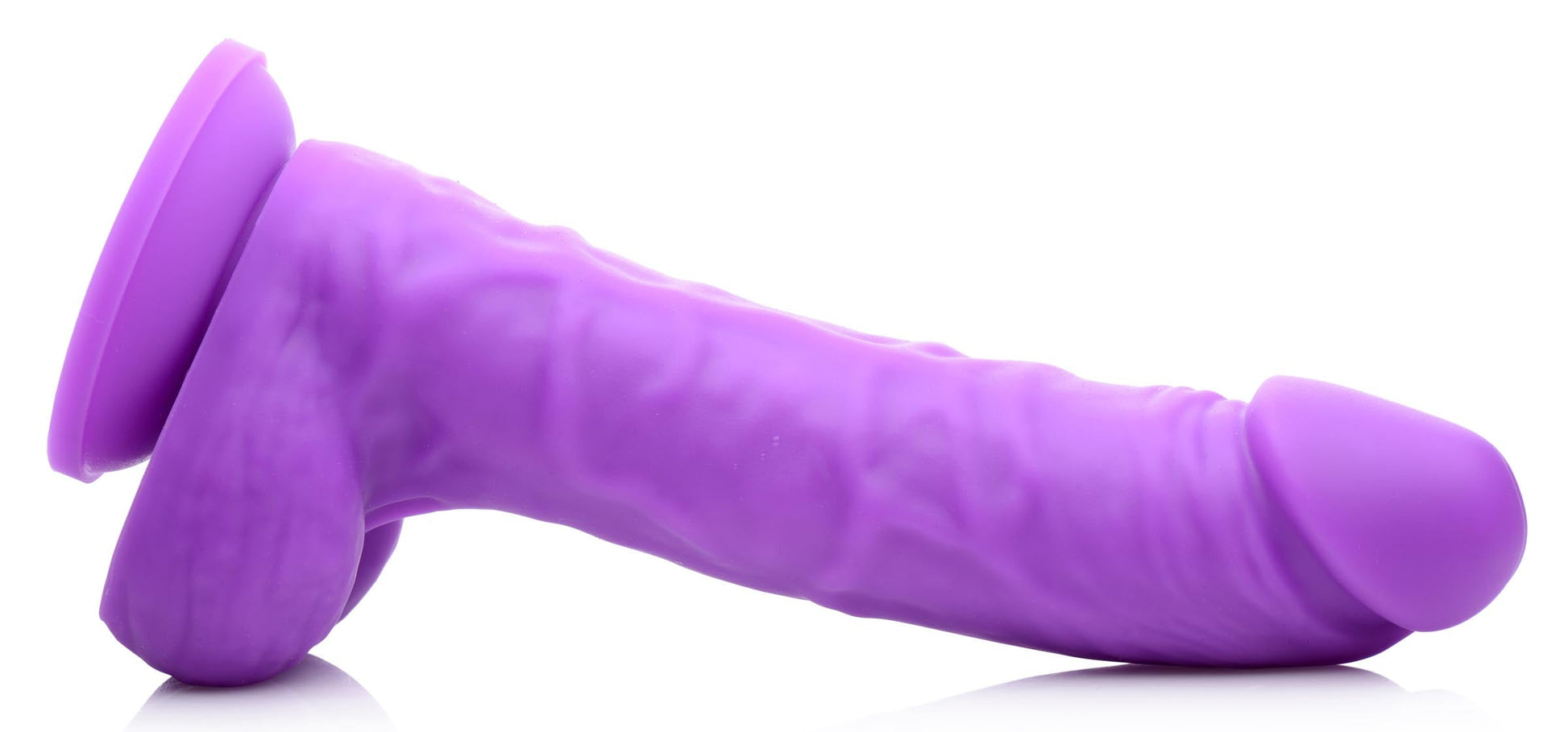 7" Silicone Dildo with Balls - Grape - Tickle My Pickle 