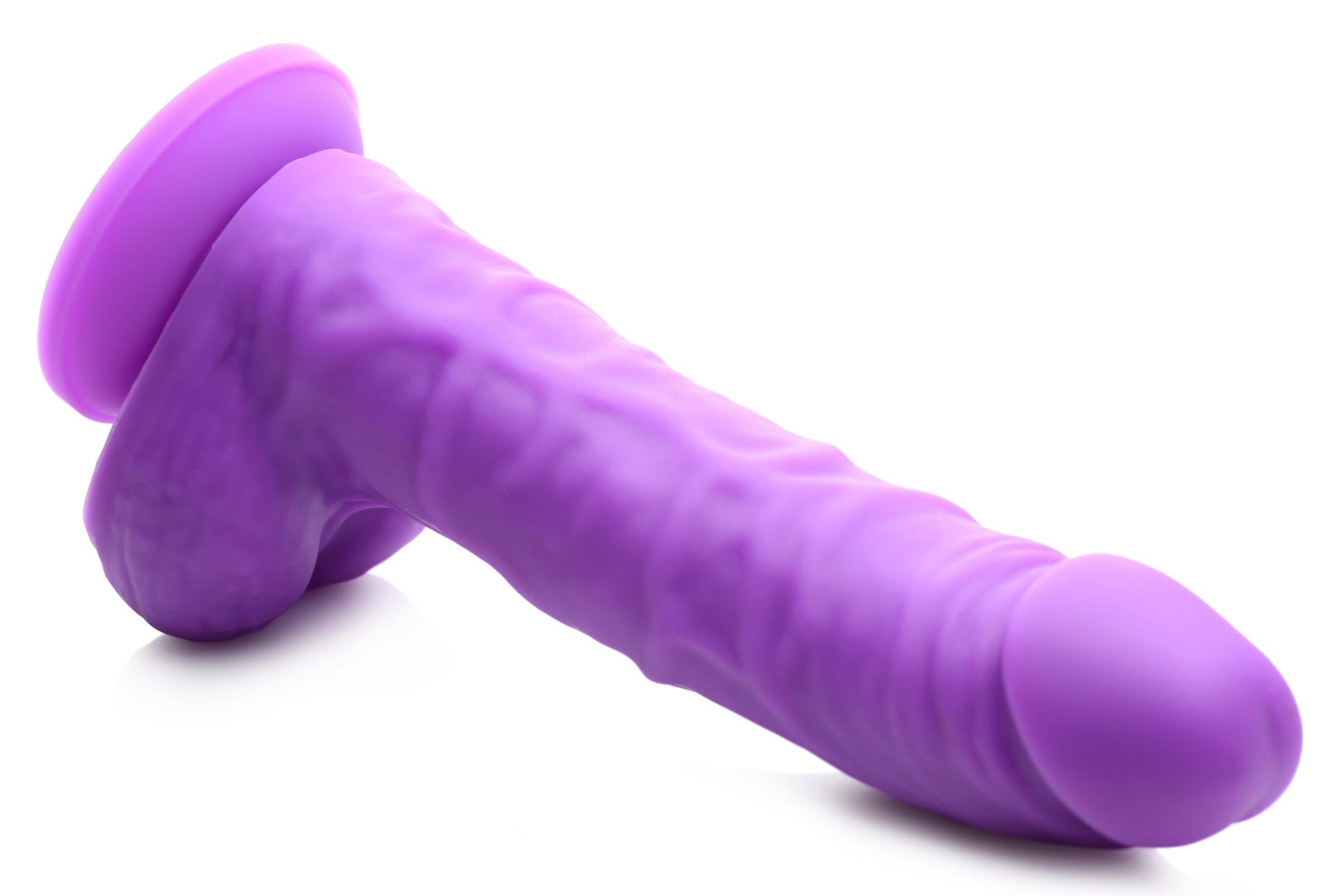 7" Silicone Dildo with Balls - Grape - Tickle My Pickle 