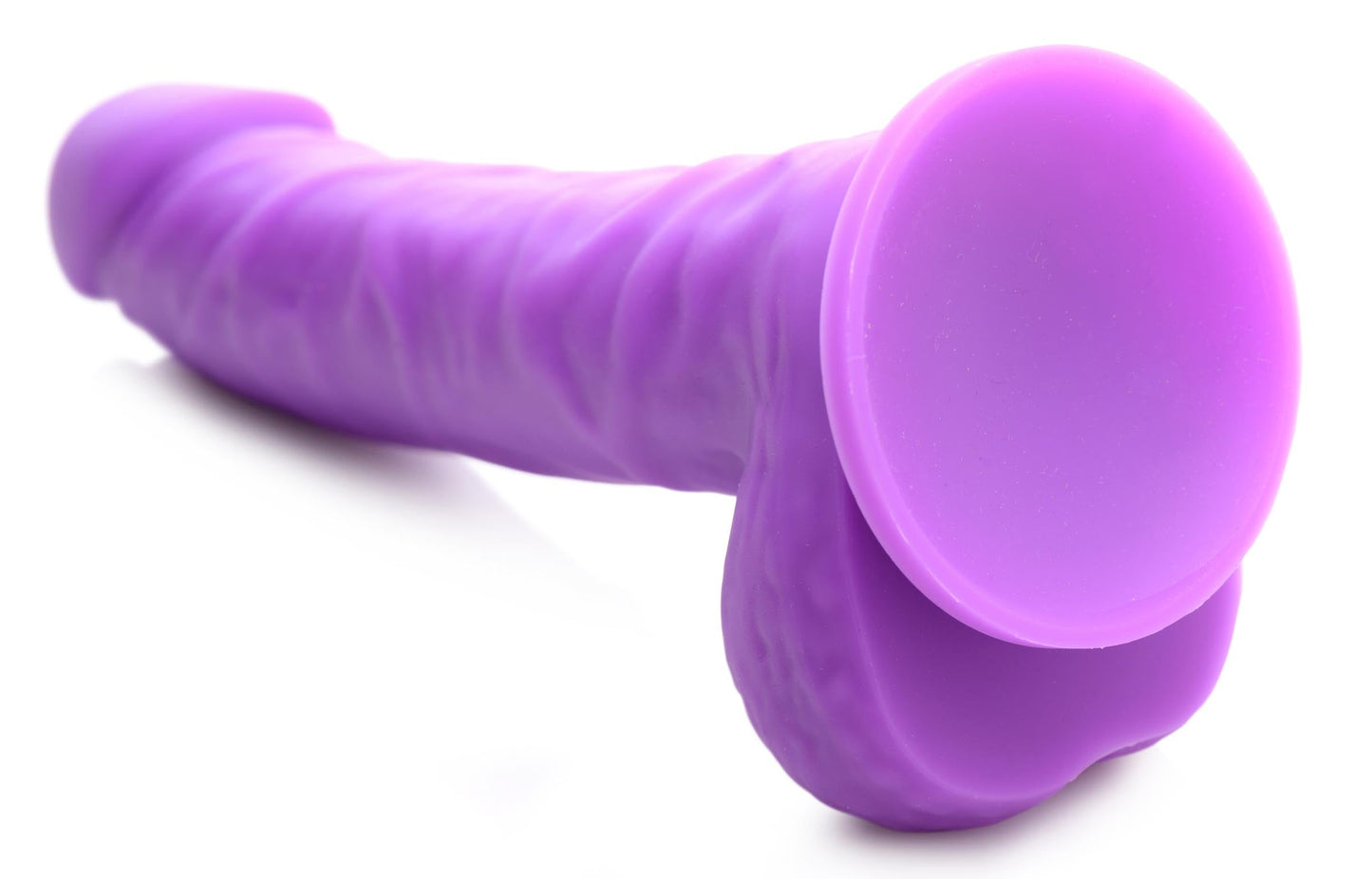 7" Silicone Dildo with Balls - Grape - Tickle My Pickle 