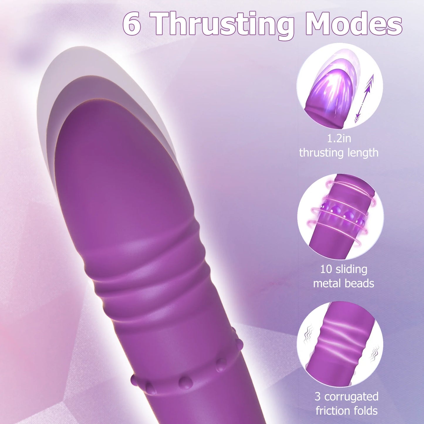 Ultimate Thrusting Vibrator for Women - Silicone Adult Toy with 10 Vibrating Modes