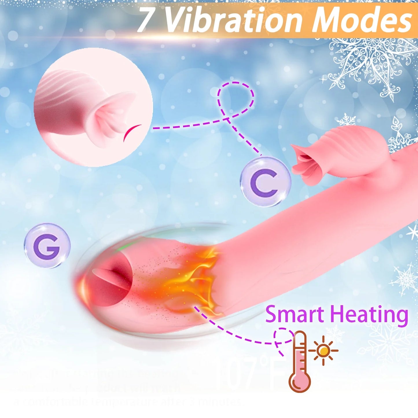 Ultimate 5-in-1 Thrusting Rabbit Vibrator - 7 Vibrations, Tongue Licking, Rotating & Heating Modes for Unmatched Pleasure! Waterproof Silicone Adult Toy for Couples