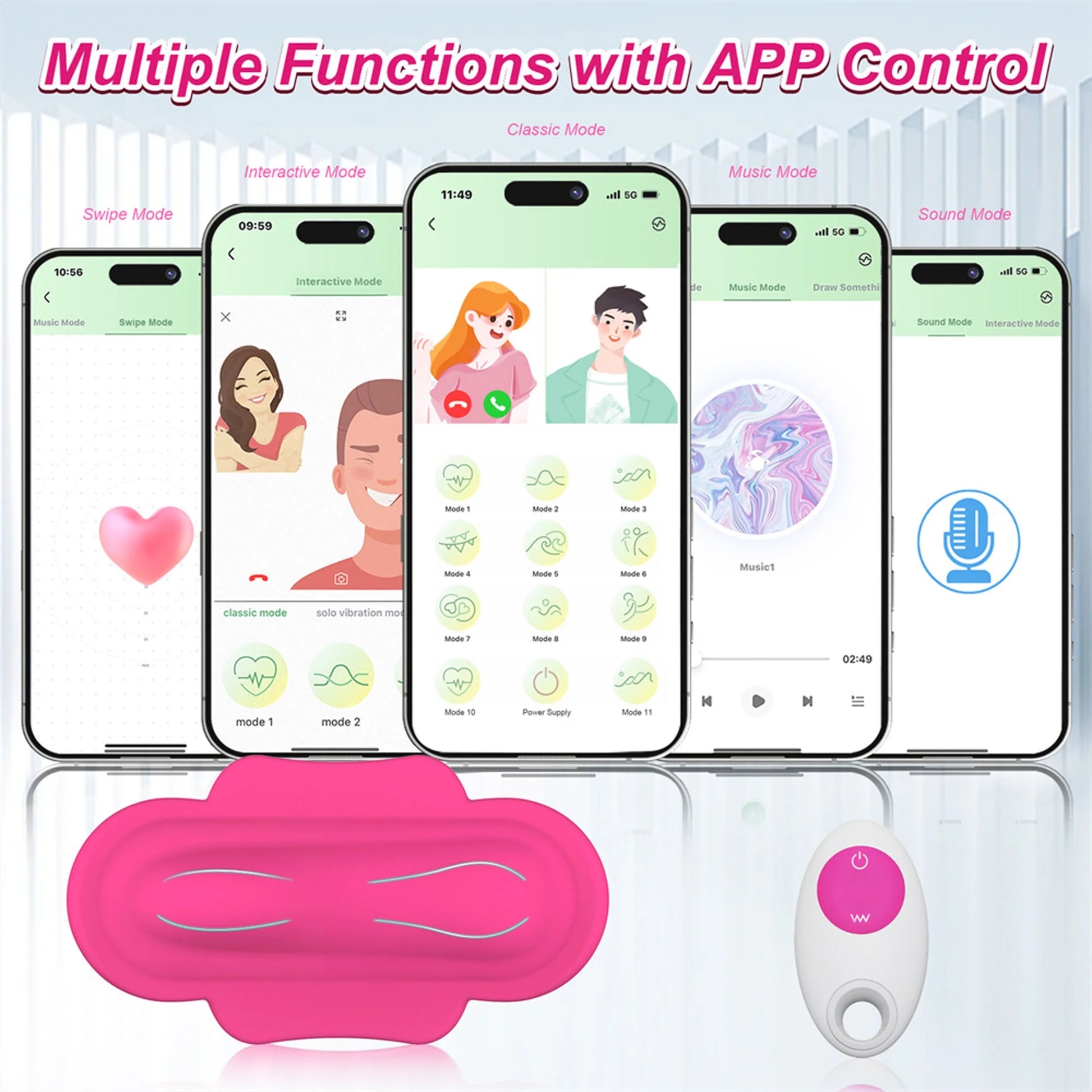 Ultimate Bluetooth Wearable Vibrating Panty - Waterproof Silicone Mini Stimulator with 11 Vibrating Modes for Couples' Pleasure