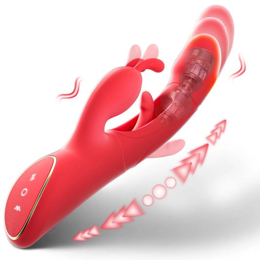 Ultra-Powerful Thrusting Rabbit Vibrator for Women - 7 Vibrations, 4 Flapping Modes & Waterproof Design