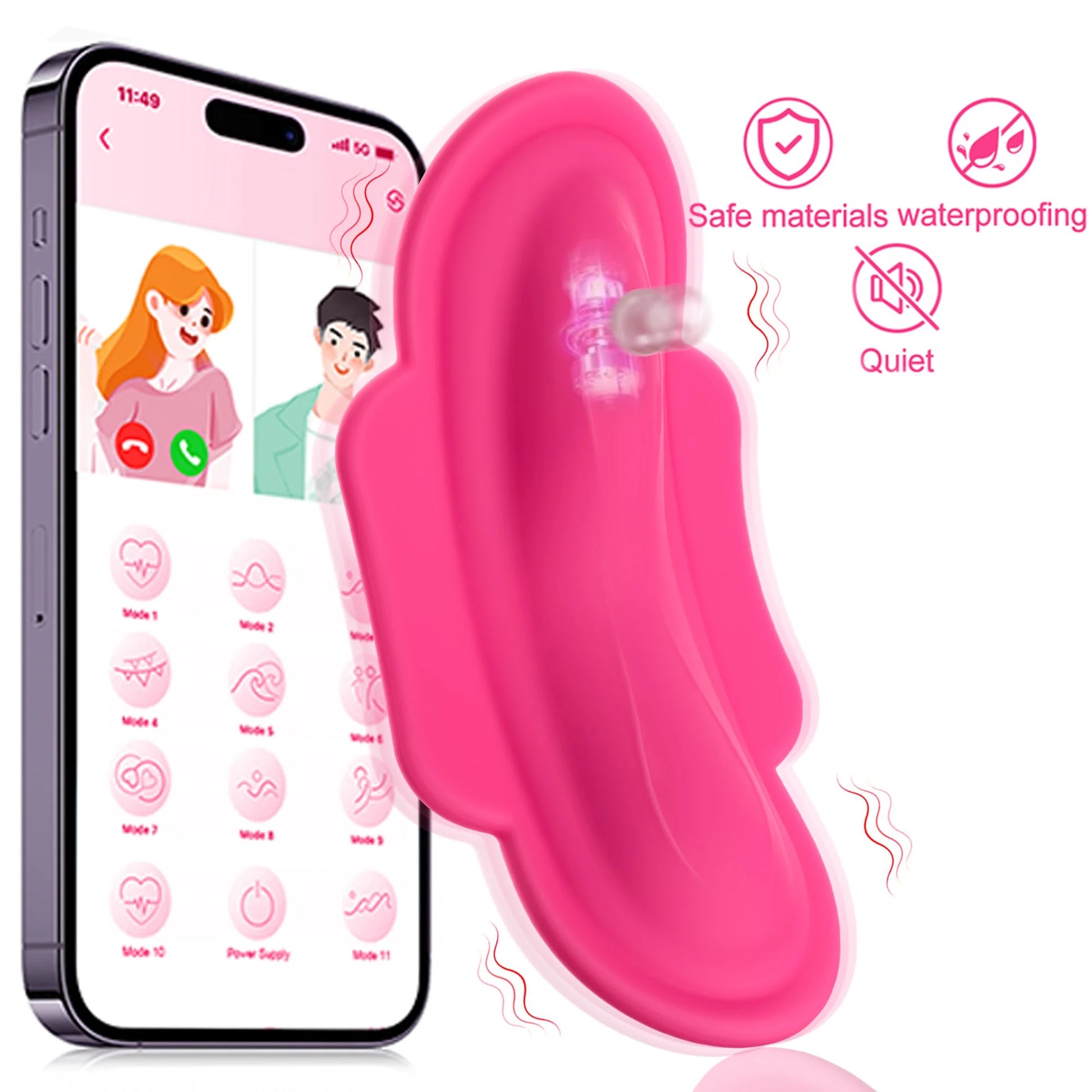 Ultimate Bluetooth Wearable Vibrating Panty - Waterproof Silicone Mini Stimulator with 11 Vibrating Modes for Couples' Pleasure