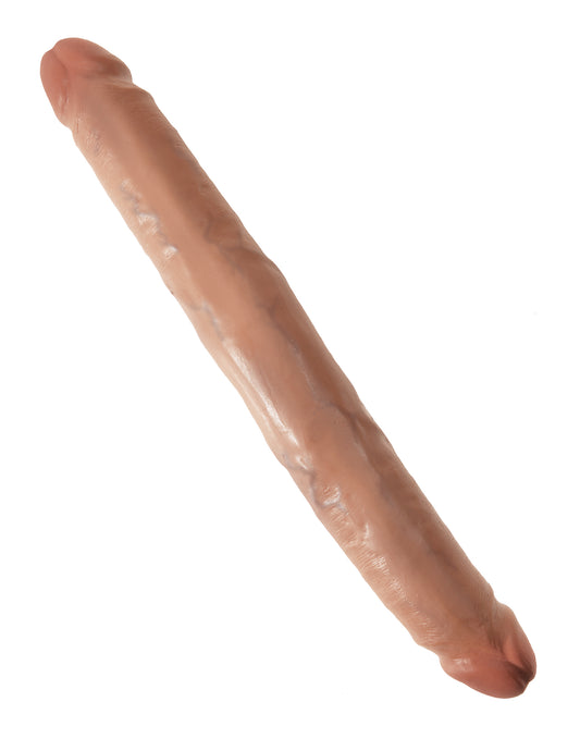 King Cock 12" Slim Double Dildo - Tan - Tickle My Pickle 